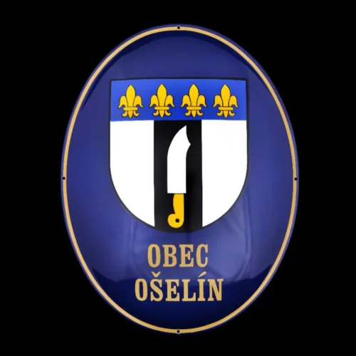 oválná smaltovaná cedule, obec Ošelín