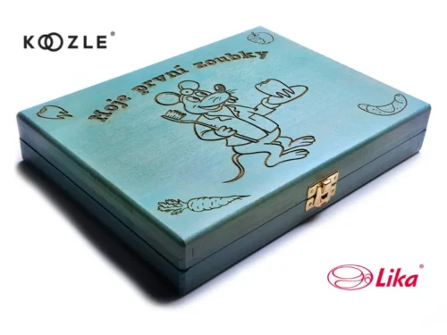 dřevěná krabička na zoubky Koozle modrá