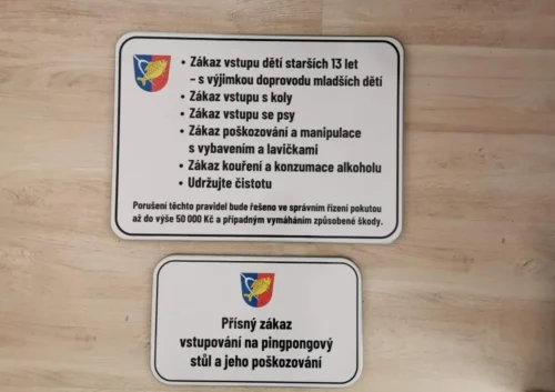 dodatková tabule smaltovaná