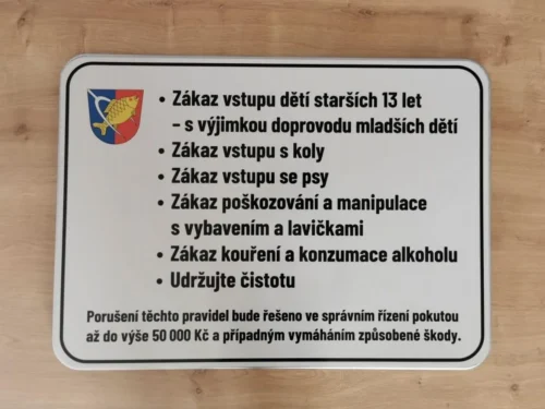 smaltovaná cedule hranatá, obdélníková