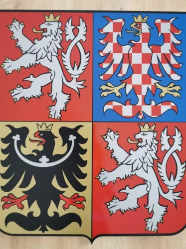 Smaltovaný státní znak vhodný k volbám