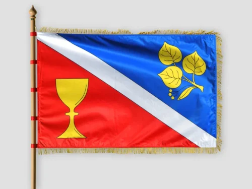 slavnostní tištěná vlajka Drhovice