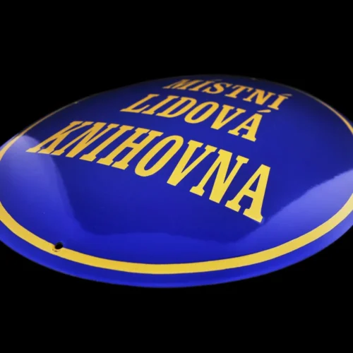 oválná smaltovaná cedule, Místní lidová knihovna