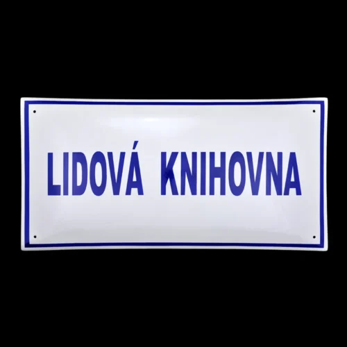 smaltovaná cedule hranatá, Lidová knihovna