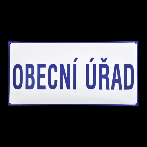 smaltovaná cedule hranatá, obecní úřad