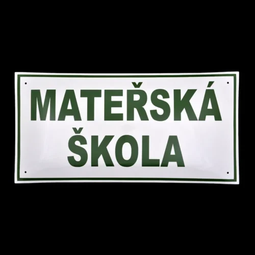 smaltovaná cedule hranatá, Mateřská škola