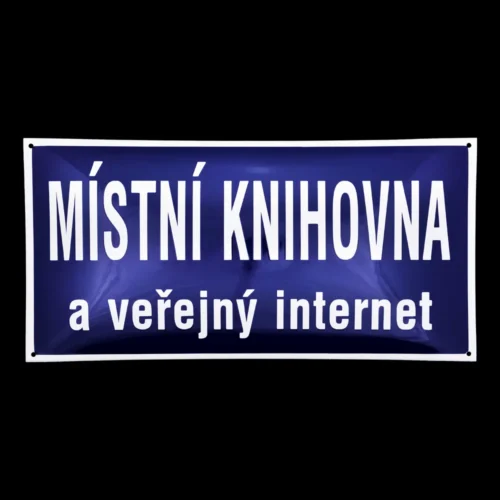smaltovaná cedule hranatá, Místní knihovna a veřejný internet