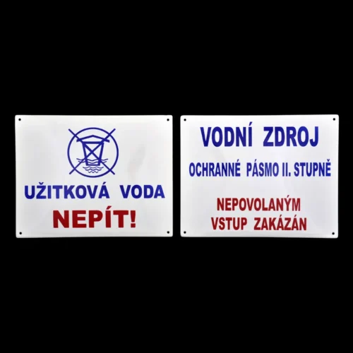 smaltovaná cedule hranatá