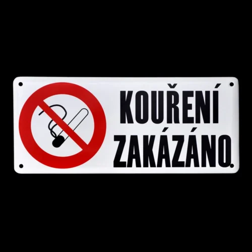 smaltovaná cedule hranatá, kouření zakázáno