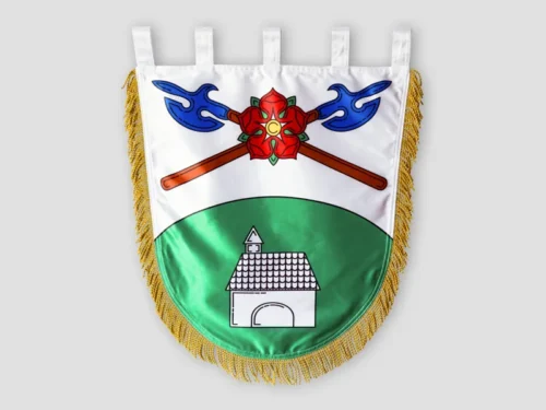 saténový tištěný znak