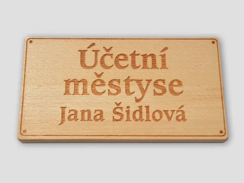 dřevěná vypalovaná cedule, účetní městyse