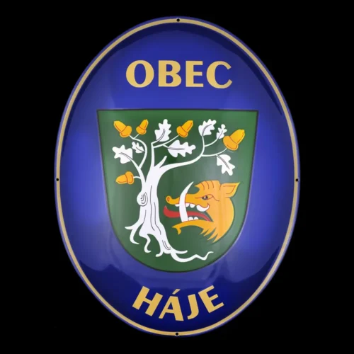 oválná smaltovaná cedule, obec Háje