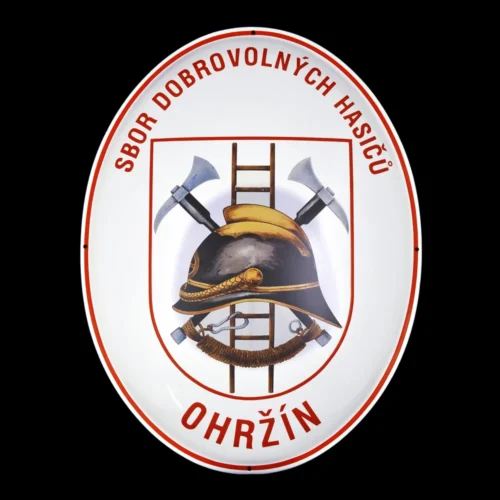 oválná smaltovaná cedule, SDH Ohržín