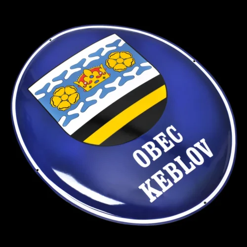 smaltovaná cedule oválná, obec Keblov