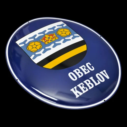 smaltovaná cedule oválná, obec Keblov