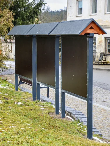 Venkovní úřední desky dřevěné, dřevěné vitríny