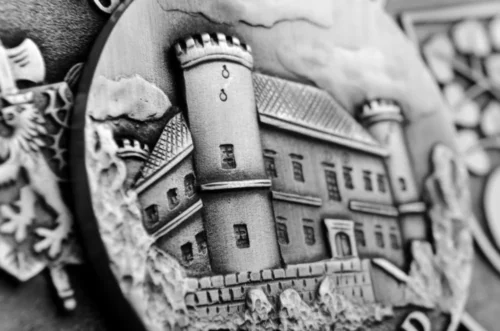detail hradu na pamětní medaili