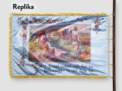 replika historického praporu Věžovatá Pláň