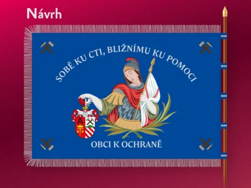 hasičská vlajka Adamov – návrh