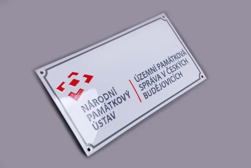 smaltovaná cedule hranatá